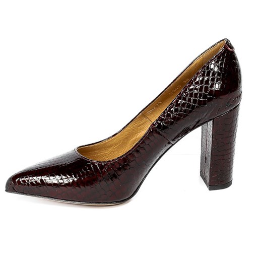 Czółenka Lizard 05345-0124 Wąż Bordo Lak Lizard 40 wyprzedaż EuroButy.com.pl