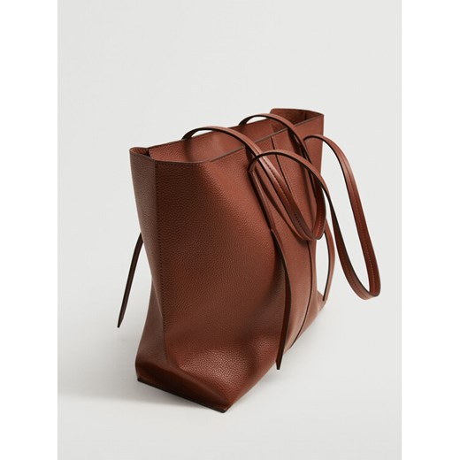 Shopper bag Mango matowa brązowa
