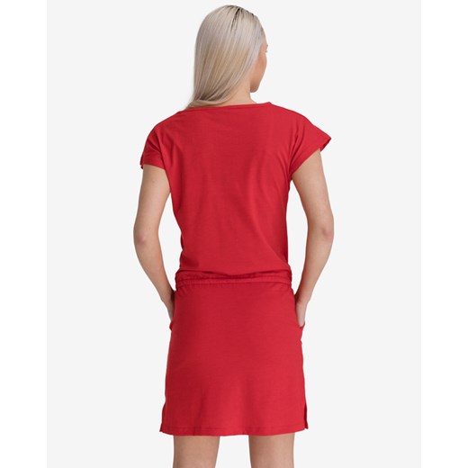 Sukienka Sam 73 z krótkimi rękawami z okrągłym dekoltem czerwona mini casualowa 