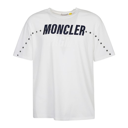 T-shirt męski Moncler biały z krótkimi rękawami 