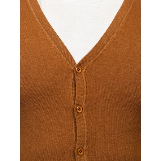 Brązowy sweter męski rozpinany Denley YY06 2XL promocyjna cena Denley