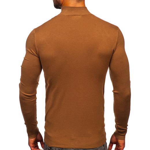 Sweter męski Denley brązowy z wiskozy 