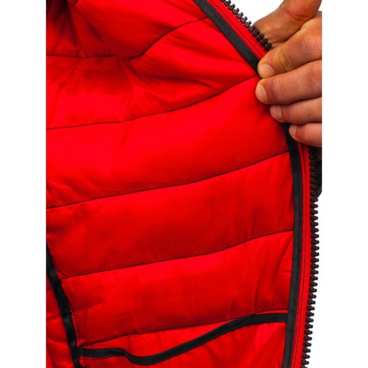 Czarno-czerwony kurtka męska przejściowa sportowa moro Denley SM83 L promocja Denley
