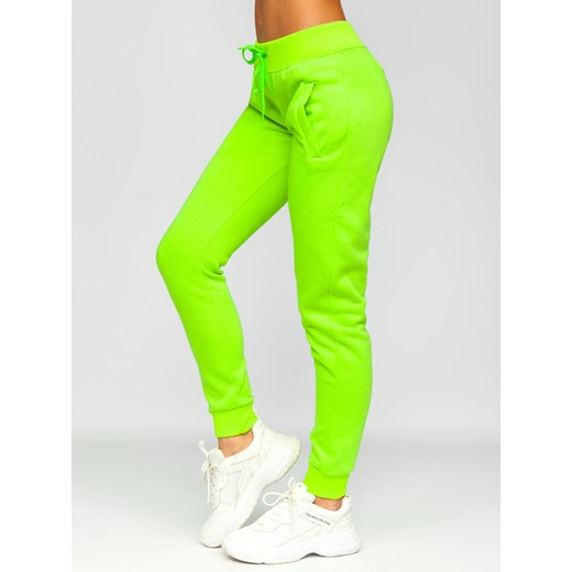 Zielony-neon spodnie dresowe damskie Denley CK-01 M denley damskie wyprzedaż
