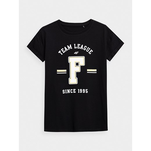 T-shirt z nadrukiem dziewczęcy  4F