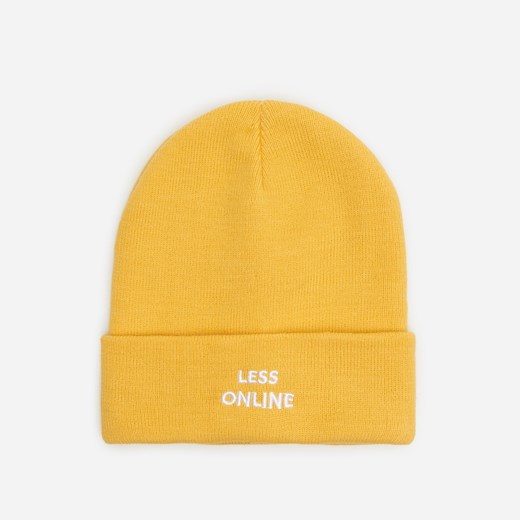 House - Dzianinowa czapka Less Online - Żółty House ONE SIZE okazja House