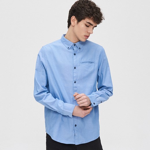Cropp - Koszula z bawełny oxford - Niebieski Cropp M wyprzedaż Cropp