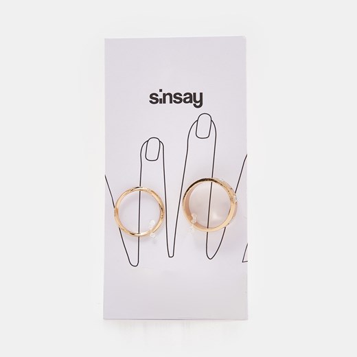 Sinsay - Pierścionki 2 pack - Złoty Sinsay Jeden rozmiar Sinsay