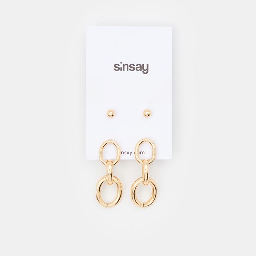 Sinsay - Kolczyki 2 pack - Złoty Sinsay Jeden rozmiar Sinsay