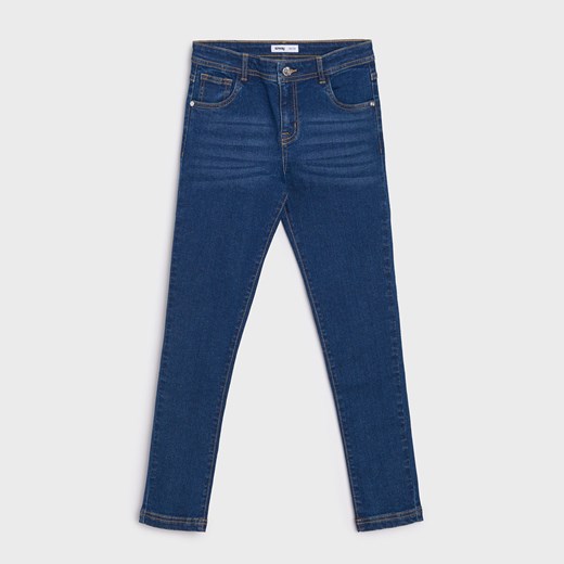 Sinsay - Spodnie jeansowe slim - Granatowy Sinsay 134 Sinsay