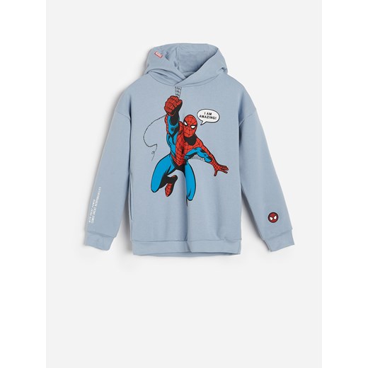 Reserved - Bluza z kapturem Spider-Man - Niebieski Reserved 134 wyprzedaż Reserved