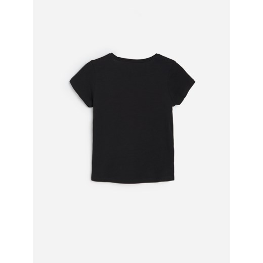 Reserved - Bawełniany T-shirt z kieszonką - Czarny Reserved 134 Reserved