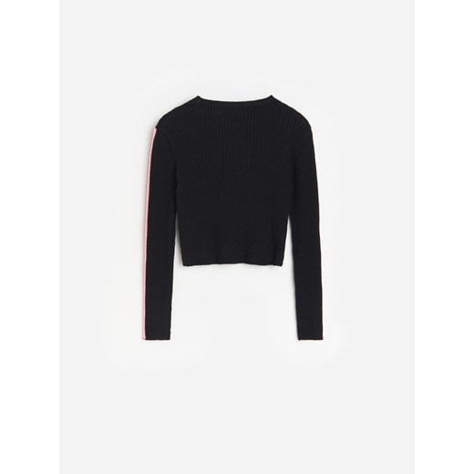 Reserved - Prążkowany sweter z lampasami - Czarny Reserved 146 Reserved