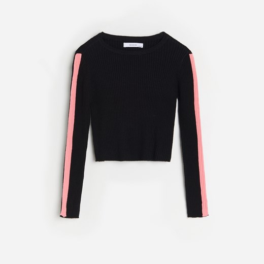 Reserved - Prążkowany sweter z lampasami - Czarny Reserved 146 Reserved