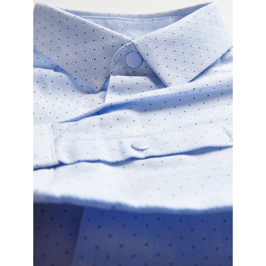Reserved - Bawełniana koszula w kropki - Niebieski Reserved 158 okazja Reserved