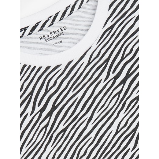 Reserved - Bawełniany t-shirt ze wzorem - Biały Reserved 110 Reserved