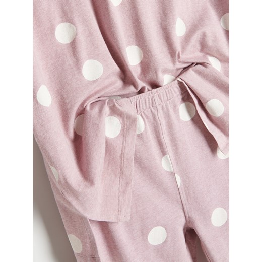 Reserved - Bawełniana piżama w grochy - Brązowy Reserved XL Reserved