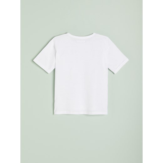 Reserved - T-shirt ze strukturalnej dzianiny - Biały Reserved 128 Reserved