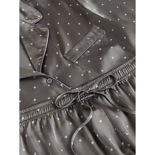 Reserved - Satynowa piżama w kropki - Szary Reserved L Reserved