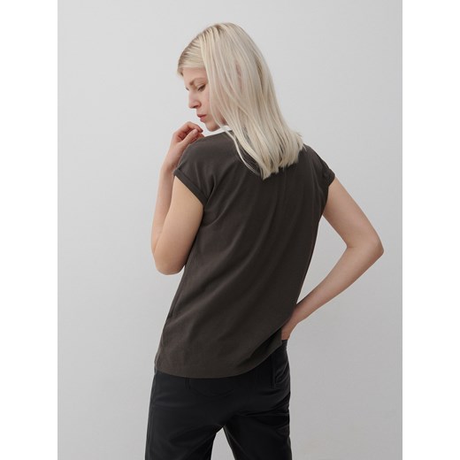 Reserved - T-shirt basic z bawełny organicznej - Szary Reserved XL Reserved