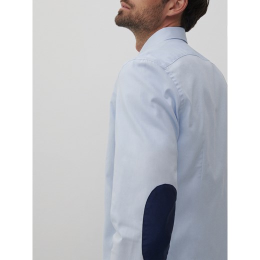 Reserved - Koszula slim fit z łatami na łokciach - Niebieski Reserved M Reserved