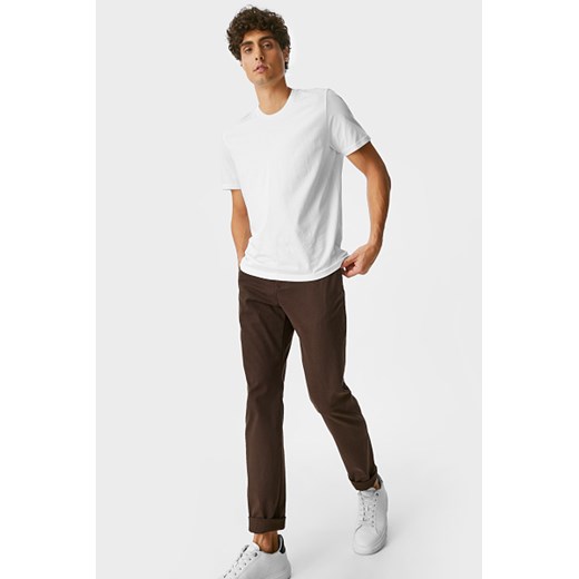 C&A Spodnie chino-Slim Fit-bawełna ekologiczna, Brązowy, Rozmiar: W30 L32 Canda W38 L34 C&A
