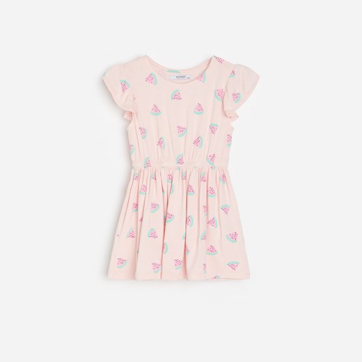 Reserved - Wiskozowa sukienka w owocki - Różowy Reserved 68 promocyjna cena Reserved