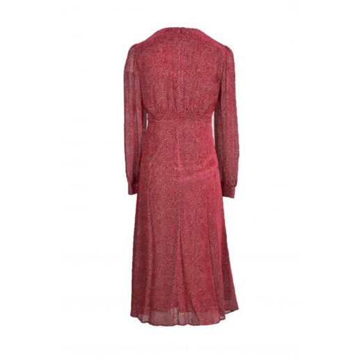 Sukienka Pinko czerwona z długim rękawem maxi kopertowa z jedwabiu 