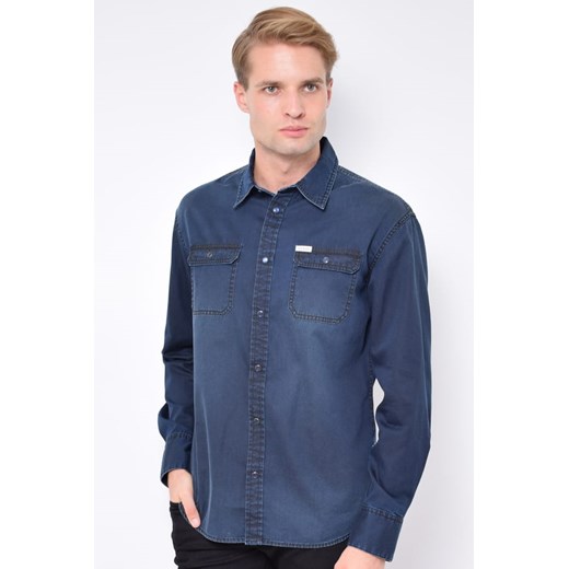 koszula męska guess m1bh33 d4i51 granatowa jeansowa ze sklepu Royal Shop w kategorii Koszule męskie - zdjęcie 122762438