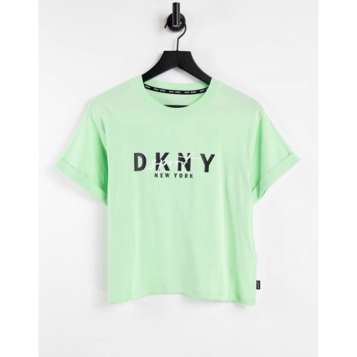 DKNY – Miętowy T-shirt z logo-Zielony S Asos Poland