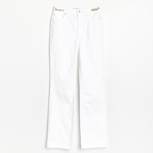 Reserved - Spodnie z rozszerzaną nogawką - Biały Reserved 36 okazja Reserved