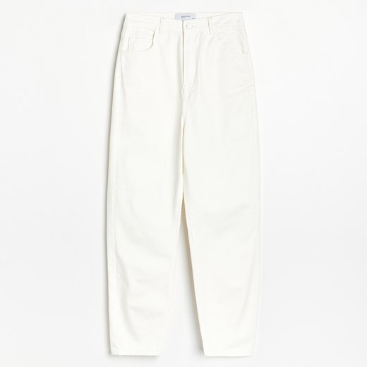 Reserved - Bawełniane spodnie - Biały Reserved 42 promocyjna cena Reserved