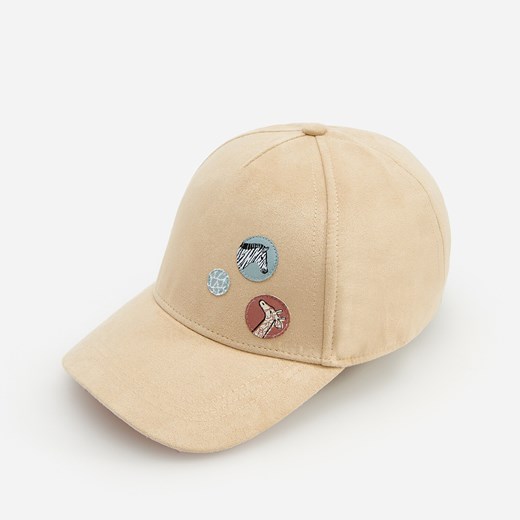 Reserved - Zamszowa czapka z daszkiem - Beżowy Reserved M/L okazyjna cena Reserved