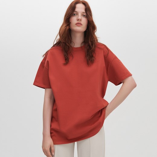 Reserved - T-shirt oversize z bawełny organicznej - Czerwony Reserved ONE SIZE Reserved okazyjna cena