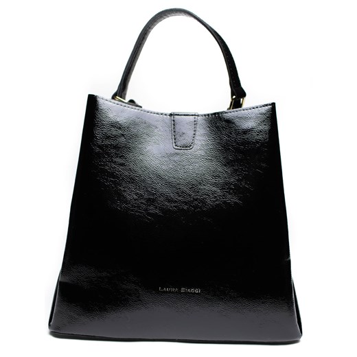 Shopper bag czarna Laura Biaggi duża 