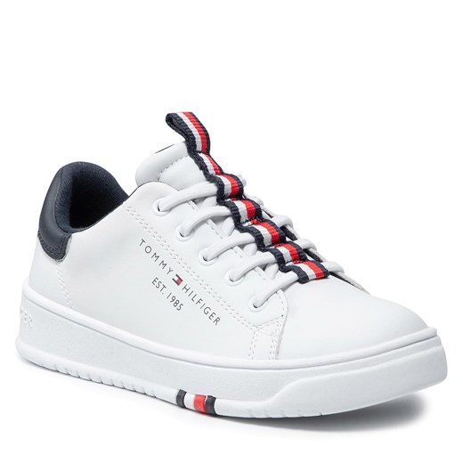 Sneakersy TOMMY HILFIGER - Low Cut Lace-Up Sneaker T3B4-32052-0193 M White 100 Tommy Hilfiger 32 eobuwie.pl