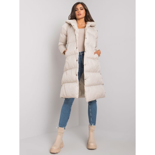 Jasnobeżowa kurtka damska z kapturem Sheandher.pl S Sheandher.pl