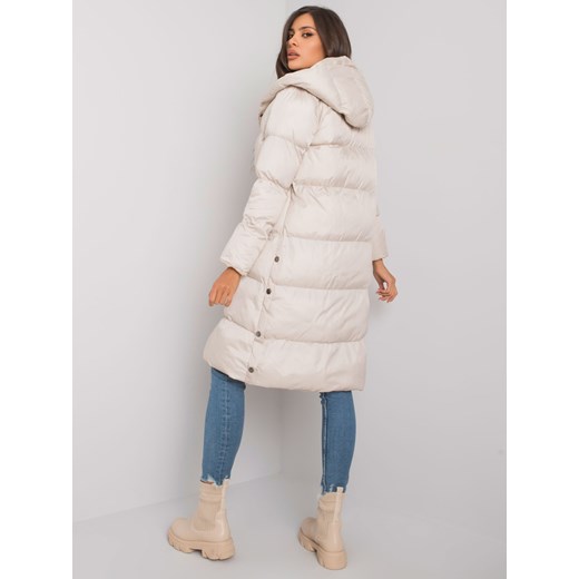 Jasnobeżowa kurtka damska z kapturem Sheandher.pl S Sheandher.pl