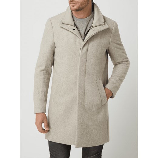 Płaszcz wełniany z plisą w kontrastowym kolorze model ‘Harvey’ Matinique M Peek&Cloppenburg 