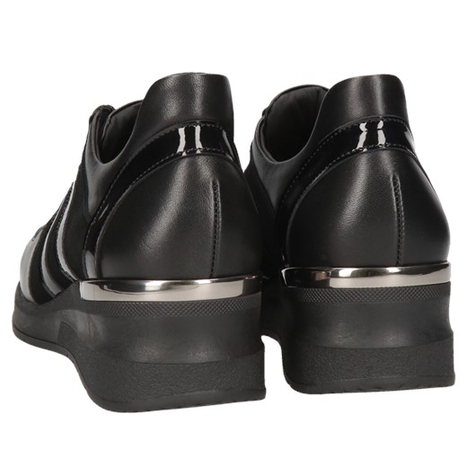 Czarne buty sportowe damskie Conhpol sneakersy na płaskiej podeszwie 