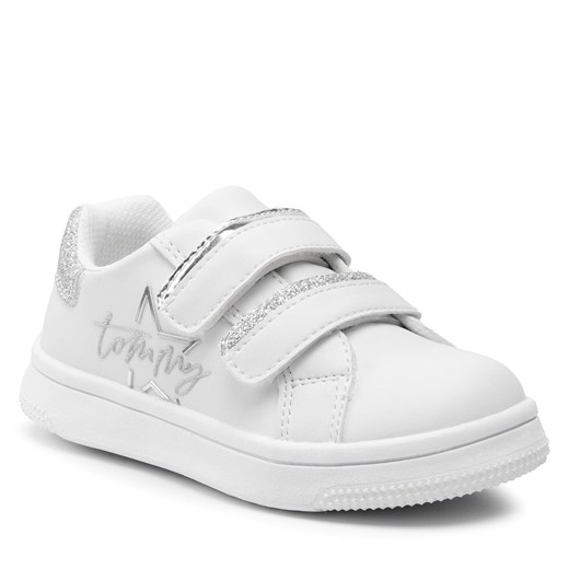 Sneakersy TOMMY HILFIGER - Low Cut Velcro Sneaker T1A4-31155-1220X025 White/Silver X025 Tommy Hilfiger 24 eobuwie.pl
