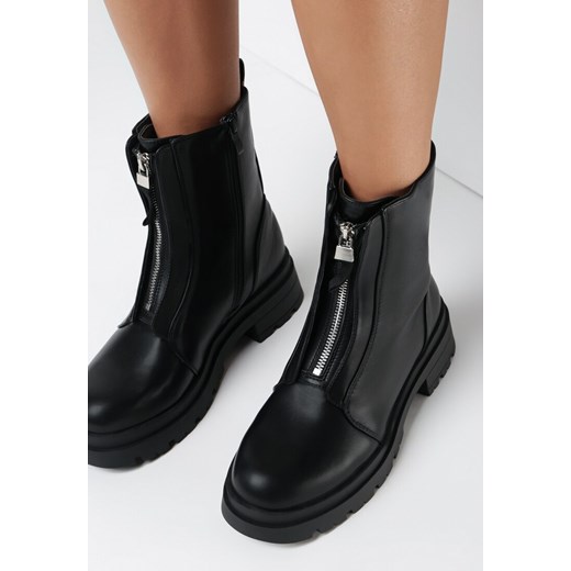 Workery damskie Born2be z zamkiem na platformie casual na jesień 