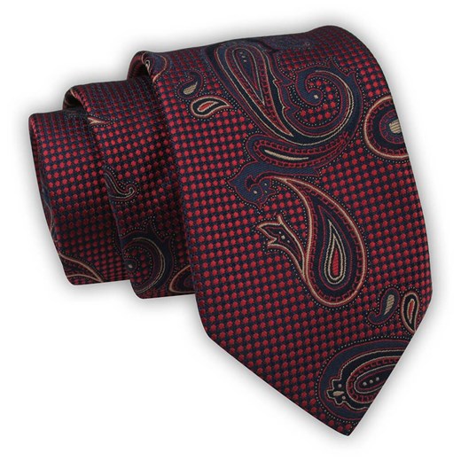 Krawat Alties (7 cm) - Bordowy, Duży Wzór Paisley KRALTS0545 ze sklepu JegoSzafa.pl w kategorii Krawaty - zdjęcie 123136616