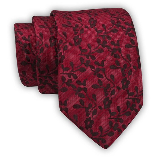 Krawat Alties (7 cm) - Czerwień, Wzór w Kwiaty KRALTS0554 ze sklepu JegoSzafa.pl w kategorii Krawaty - zdjęcie 123136648