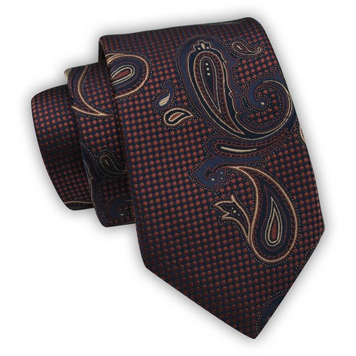 Krawat Alties (7 cm) - Miedziano Brązowy, Wzór Paisley KRALTS0551 ze sklepu JegoSzafa.pl w kategorii Krawaty - zdjęcie 123136698