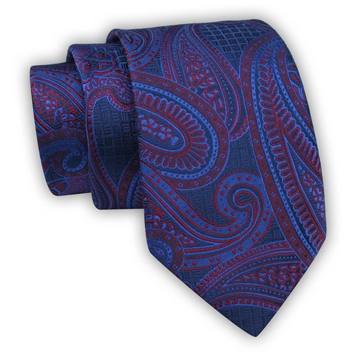 Krawat Alties (7 cm) - Niebieski w Duży Wzór KRALTS0593 ze sklepu JegoSzafa.pl w kategorii Krawaty - zdjęcie 123136706