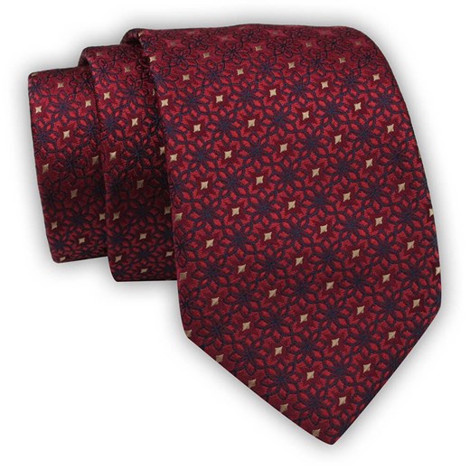Krawat Alties (7 cm) - Wzór Geometryczny, Odcienie Czerwieni KRALTS0570 ze sklepu JegoSzafa.pl w kategorii Krawaty - zdjęcie 123136718
