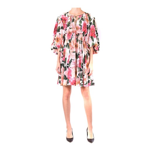 Sukienka Dolce & Gabbana mini z długimi rękawami w kwiaty casual