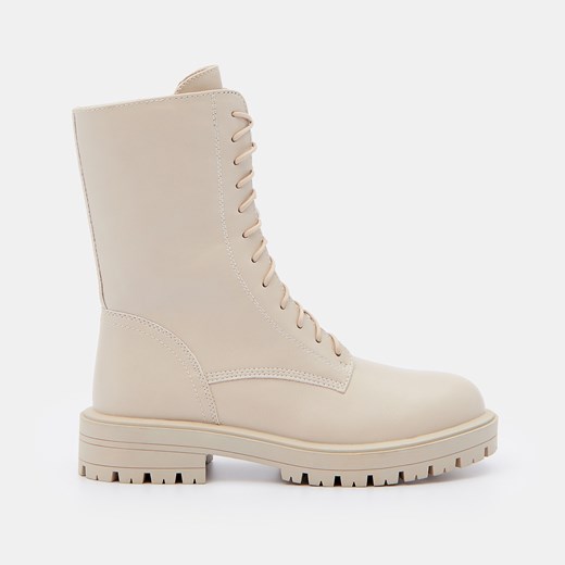 Mohito - Botki z wiązaniem - Kremowy Mohito 38 Mohito