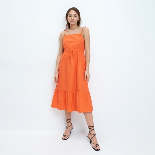Mohito - Sukienka z wiązaniem na ramionach Eco Aware - Pomarańczowy Mohito 42 okazyjna cena Mohito